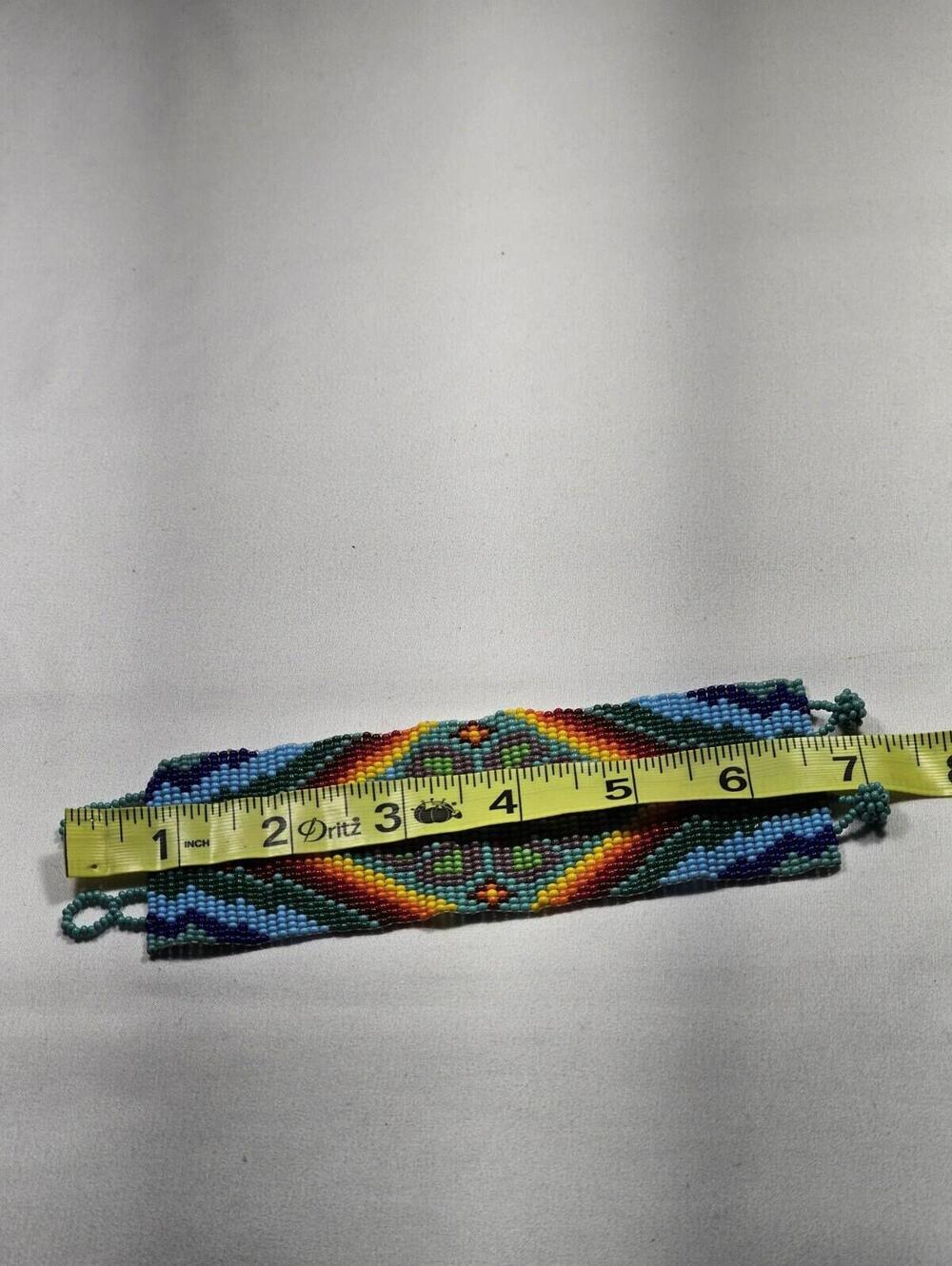 Vintage Huichol Bracelet Beaded Handmade Mexican Folk Art - Picture 3 of 4